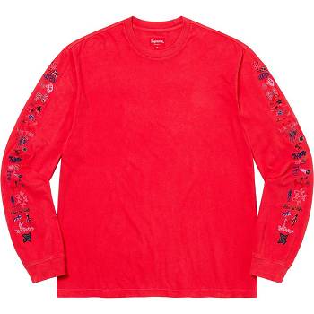 Supreme AOI Icons L/S Top Sweaters Red | PH314HK