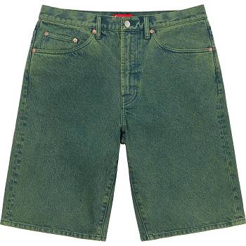 Supreme Baggy Denim Shorts Green | PH358IS