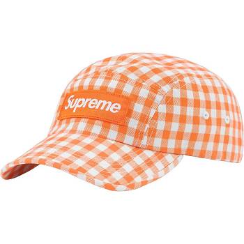 Supreme Gingham Camp Cap Hats Orange | PH118WY