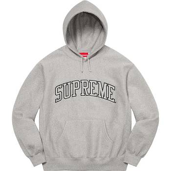 Supreme Glitter Arc Hooded Sweatshirts Grey | PH299QZ