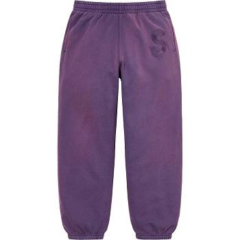 Supreme Overdyed S Logo Sweatpant Pants Purple | PH401NB