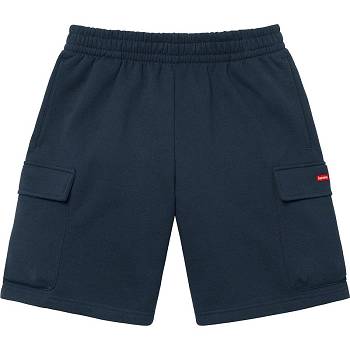 Supreme Small Box Baggy Cargo Sweat Shorts Navy | PH371XF