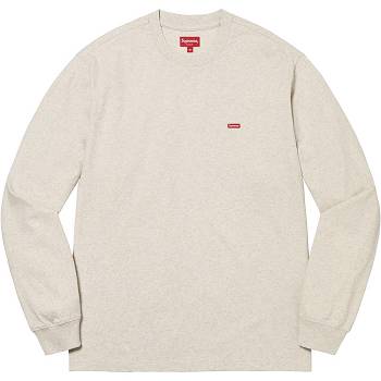 Supreme Small Box L/S Tee Sweaters Beige | PH343LH