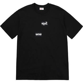 Supreme x CDG Split Box Logo T Shirts Black | PH194MA